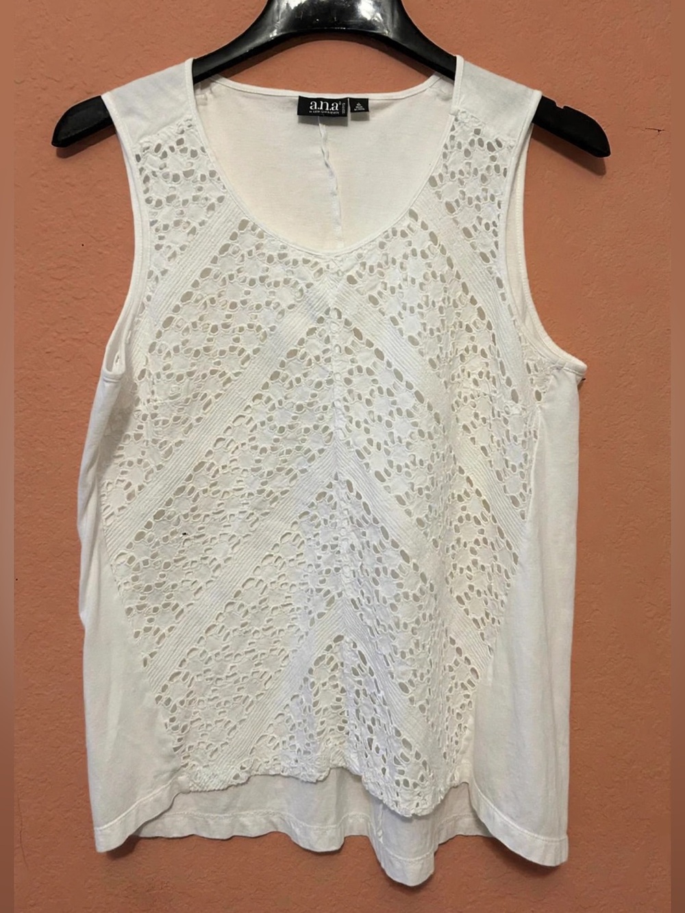 a.n.a White Crochet Front Sleeveless Women's Top